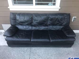 Black premium leather couch