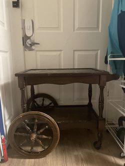 Vintage Wheel Barrel Table
