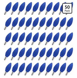 New 50 Pack C7 Christmas Light Bulbs Blue