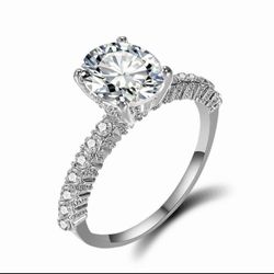 *SALE* ❤️ Solitaire In OVAL Created White Sapphire Wedding Engagement Ring Jewelry Sizes 10  *See My Other 800 Items*