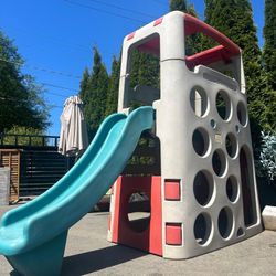 Kids Plyset Tower 4 In 1 Slide Playhouse Climber And Swing 