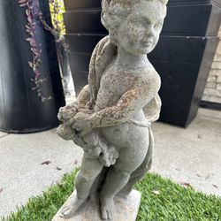 Garden Statue Boy With Grapes 