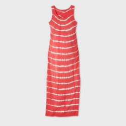 Isabel Maternity Sleeveless Maxi Dress Striped Crew Neck