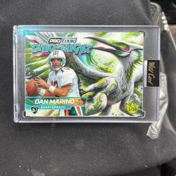 Dan Marino RARE Numbered #1/10 Dino Might Wild Card Pro Look Paralell Football Card Dolphins