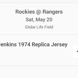 Rockies @ Rangers Today