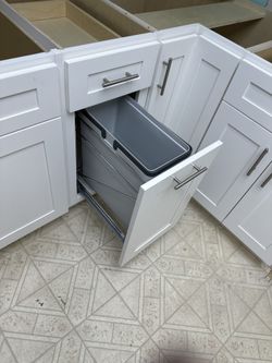 Metal Pull Out Trash Cans Set