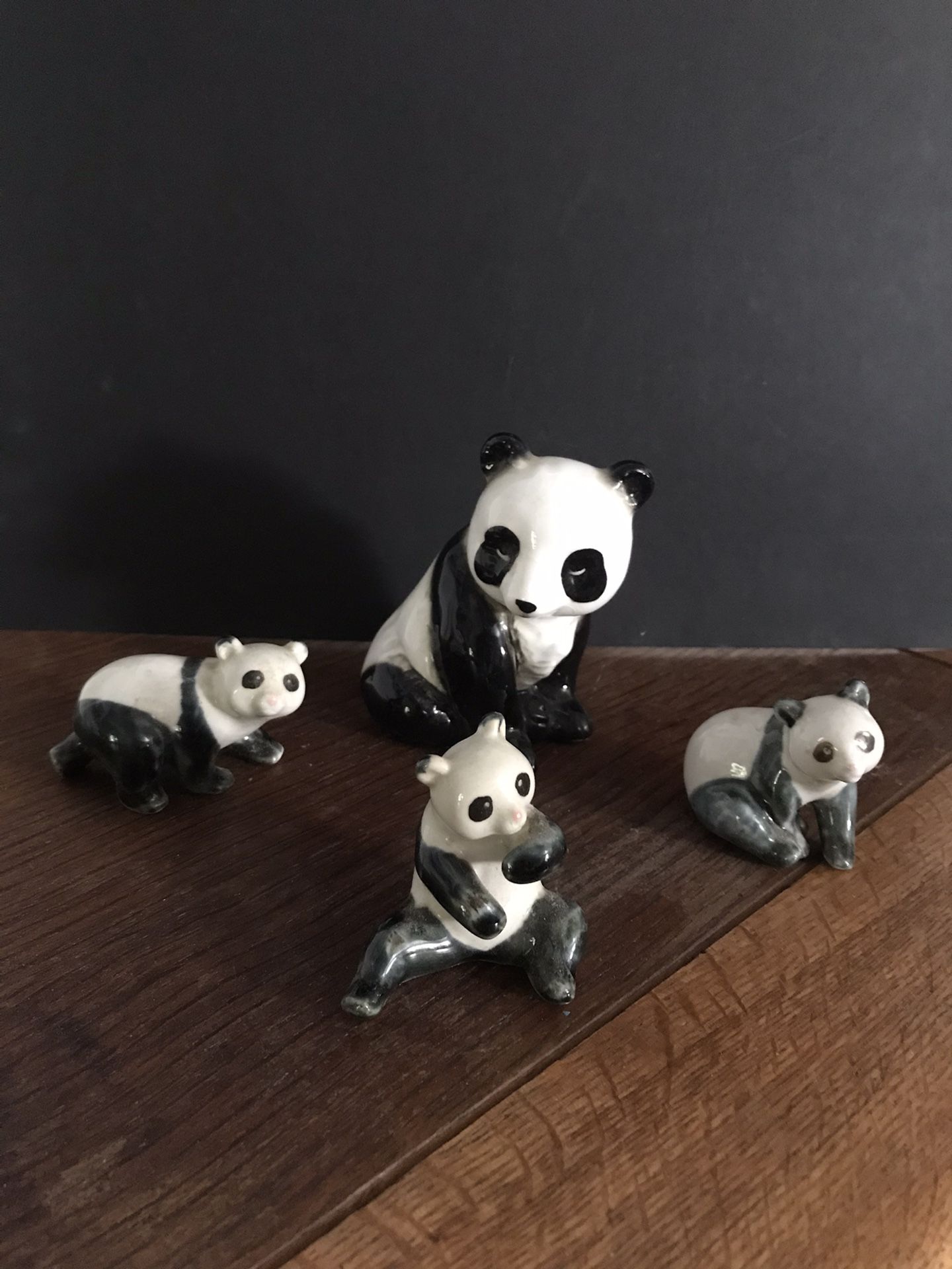 Porcelain pandas set of 4