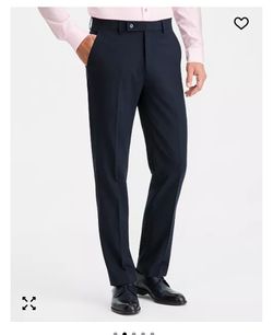 Men's Slim-Fit Solid Dress Pants   navy  36x32