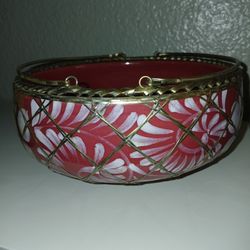 Japanese Awaji Or Style With Woven Silver Overlay 