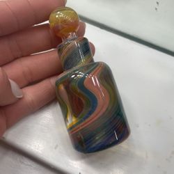 Swirled Glass Jar Hand blown