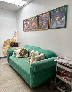 Green Fabric Sofa Couch