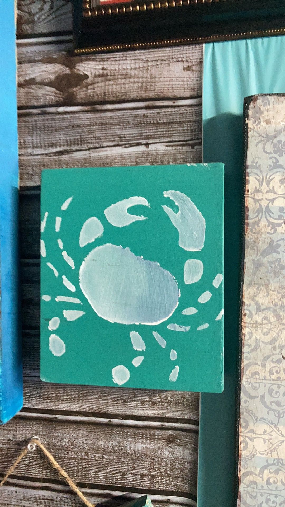 Crab Wooden Canvas Small