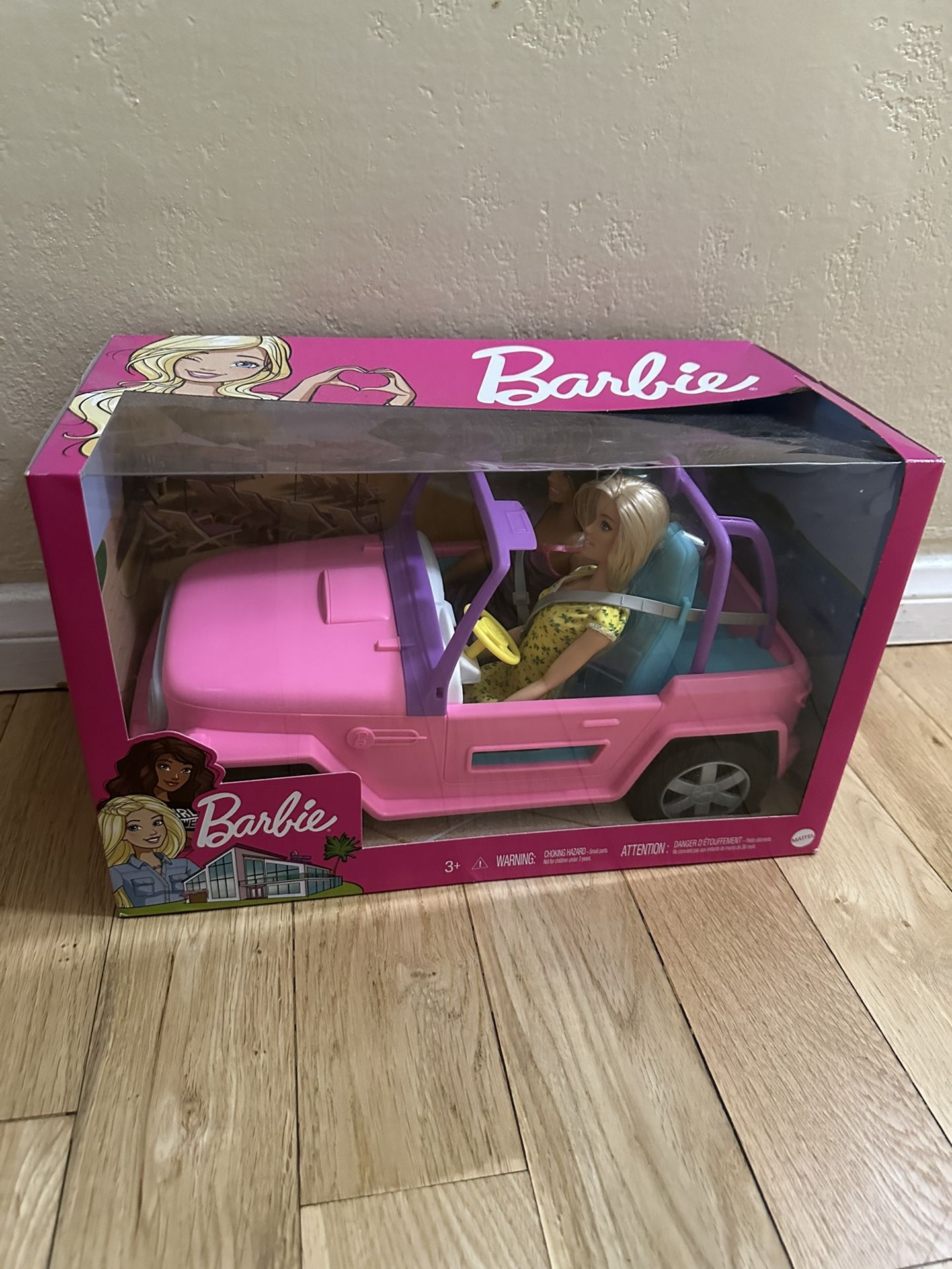 Barbie Jeep Pink Car With 2 Barbie Dolls