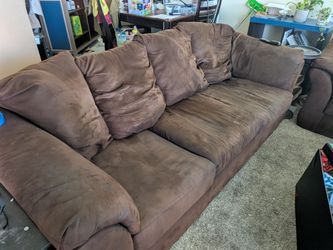 Brown Sofa & Chair