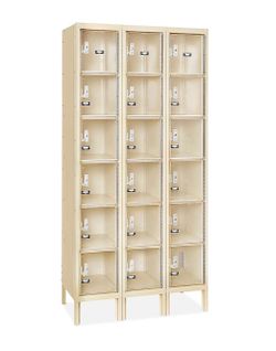 Metal lockers with clear doors