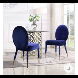 Navy Velvet Chairs 