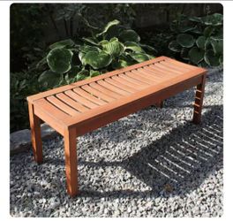International Natural Oil Wooden Backless Bench 48"W x 17"H Natural Oil Eucalyptus Garden Bench