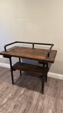 Industrial style handcrafted wood desk/table