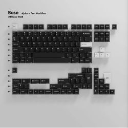 PBT Fans White on Black Key Caps