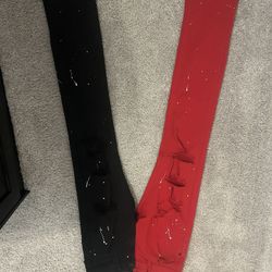 Black & Red Custom Jeans