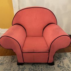 Tufted Raised Arm High Back Pink Queen Kids or Animal Custom Built Single Couch Armchair Single Sofa (Perfect for little kids or pets)