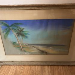 Palm Trees And Beach Painting