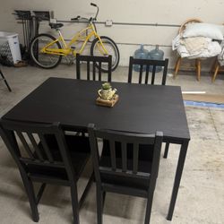 IKEA Black Kitchen dining Table With 4 Chairs
