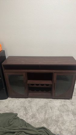 Wood Bar Cabinet with Wine Rack