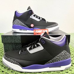 Jordan 3 “Black Court Purple”