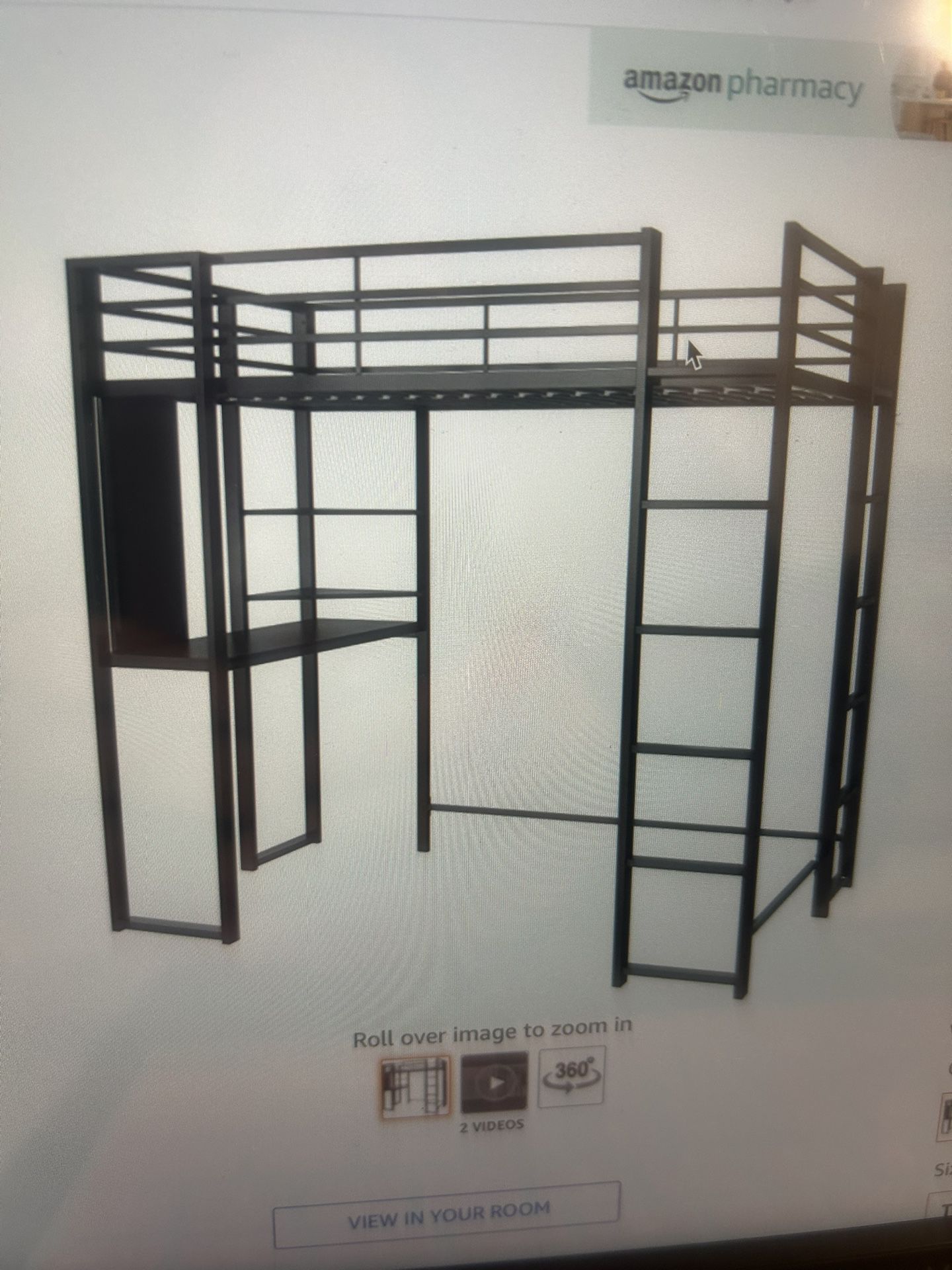Twin Bunk Bed With Loft, Black
