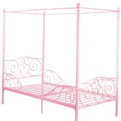 DHP Capri Pink Twin Size Metal Bed Frame