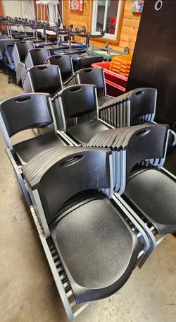 Black Stackable Event Durable Outdoor/Indoor Chairs **Each**