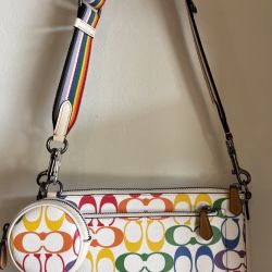 Rainbow Pride Coach handbag And Coin Purse. 