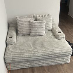 Oversized Plush Lounge Sofa / Modular Chaise – Super Deep & Heavy