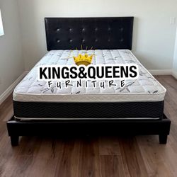 NEW QUEEN BED FRAME WITH MATRESS 