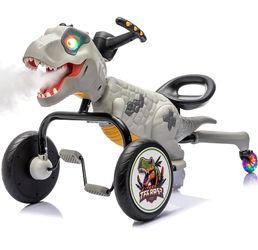 4 Wheeler Dinosaur Bicycle w/Spray, Roar Sound, Ride for Ages 3-7