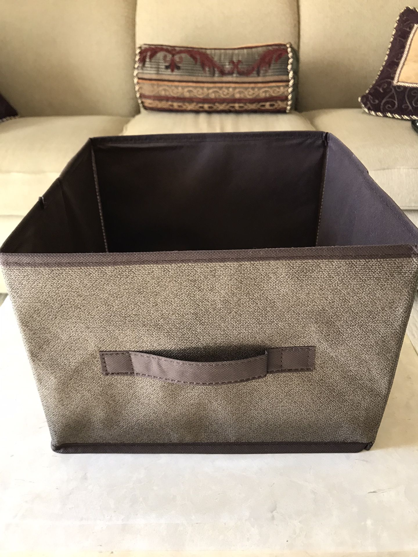 Modern Storage Container ~ 11in x 11in x 8in Neutral Earthy Tone. Fits anywhere.