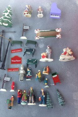 Large Hand painted porcelain Christmas village Part 3