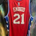 Red And Blue Joel Embiid Jersey 