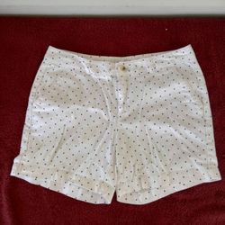 Women's Dockers Essential Shorts White with Black Polka Dots Size  6P