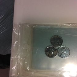 3 Mint Condition 1943 Steel Pennies Uncirculated