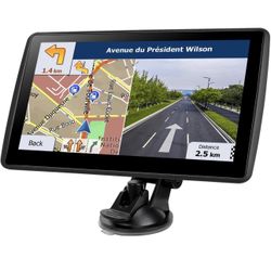 GPS Navigator for Car Truck RV, Latest 2024 Map 7 inch Touch Screen Car GPS, Support Voice Turn Direction Guidance/Speed and Red Light Warning/Custom 