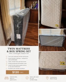 Twin Mattress & Box Spring Set – Clean & Ready to Use