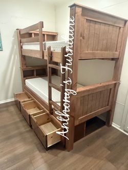Twin Bunk Bed And Mattress With Drawers