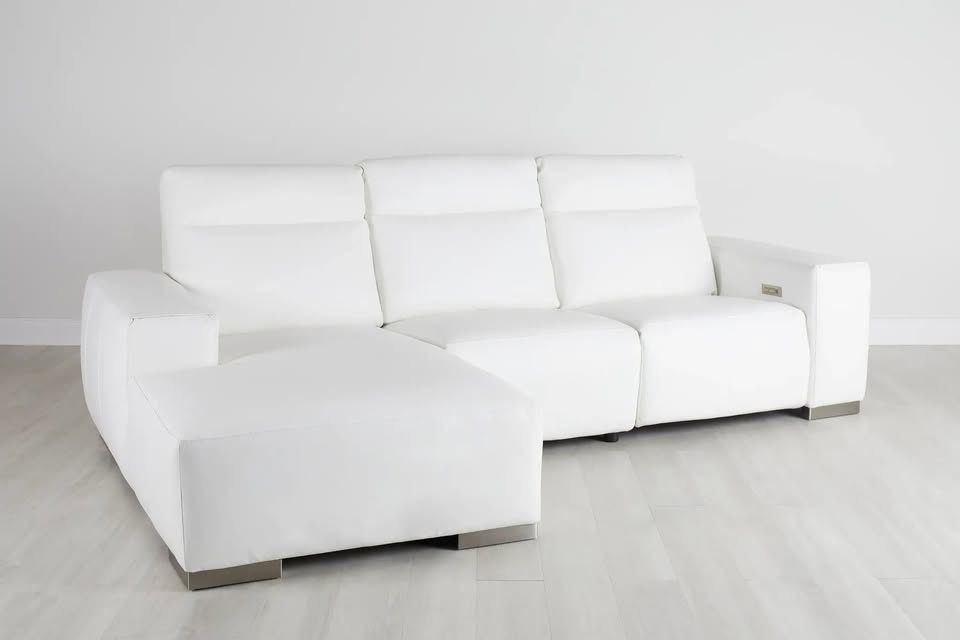 Leather Power Sofa Recliner and Chaise