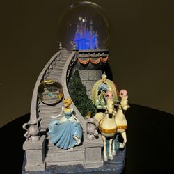 Vintage Disney Cinderella dream of the ball musical snow globe glass slipper