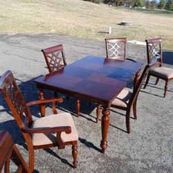 Solid Wood Dining Table And 6 Chairs