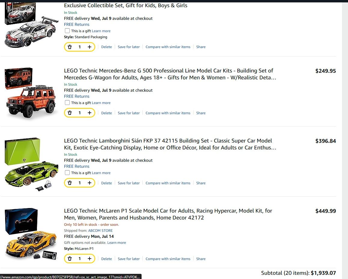 Lego cars Built