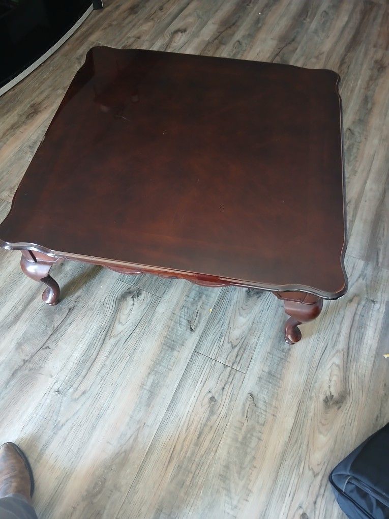 Polished Dark Wood Coffee Table