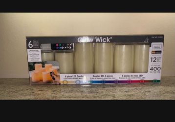 Home Decor Glow Wick 6-Piece LED Candle Set with Remote